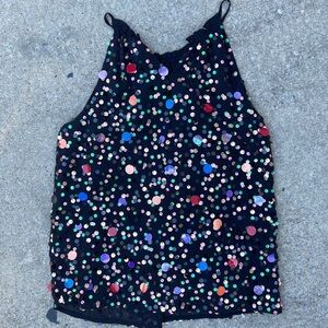 Moulinette Soeurs by Anthropologie Sparkly Black tank